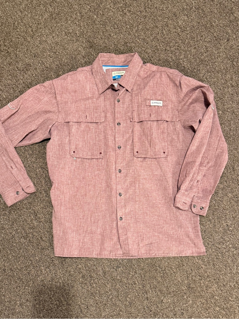 Magellan Outdoors “FishGear” Men’s Long-Sleeve Button Shirt - Rose